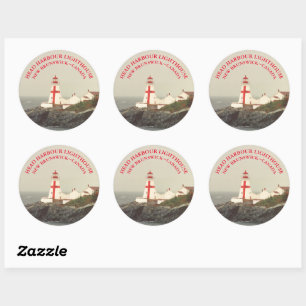 Phare de Head Harbour, NB Stickers ronds