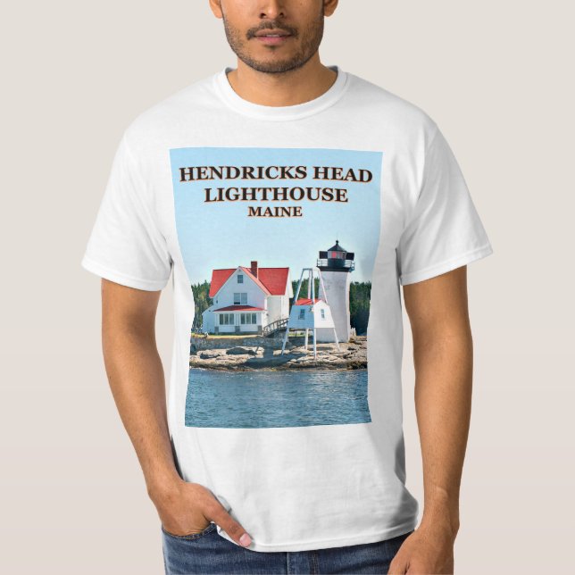 Phare de Hendricks Head, T-shirt Maine (Devant)