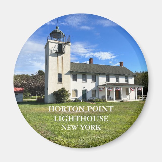 Phare de Horton Point, New York, aimant rond (Devant)
