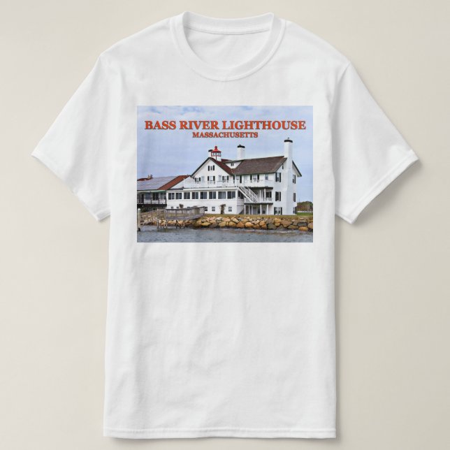 Phare de la rivière Bass, T-Shirt Massachusetts (Design devant)