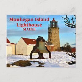 Phare de l'île de Monhegan, carte postale du Maine