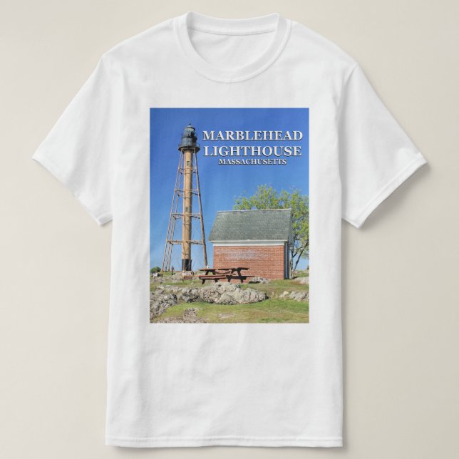 Phare de Marblehead, T-shirt du Massachusetts (Design devant)