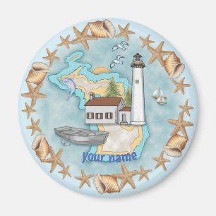 Phare de Michigan Shells aimant