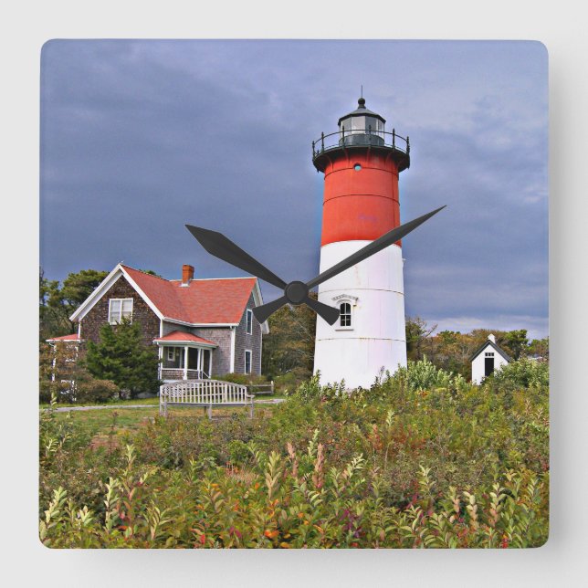Phare de Nauset, Cape Cod Masse Carré Horloge mura (Recto)