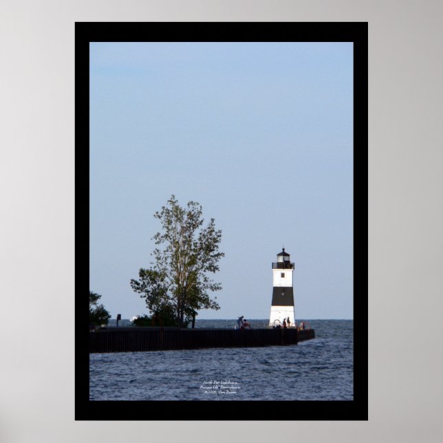 Phare de North Pier, île Presque, PA Poster (Devant)