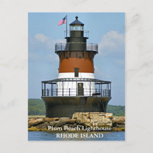 Phare de Plum Beach, carte postale de Rhode Island