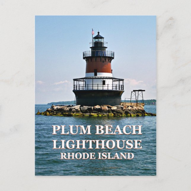 Phare de Plum Beach, carte postale de Rhode Island (Devant)