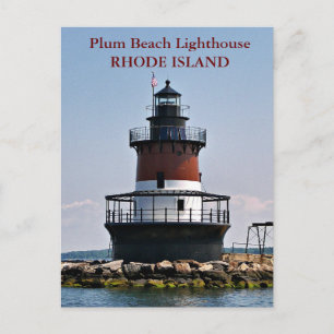 Phare de Plum Beach, carte postale de Rhode Island