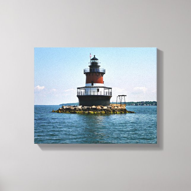 Phare de Plum Beach, Rhode Island Toile Enveloppée (Recto)