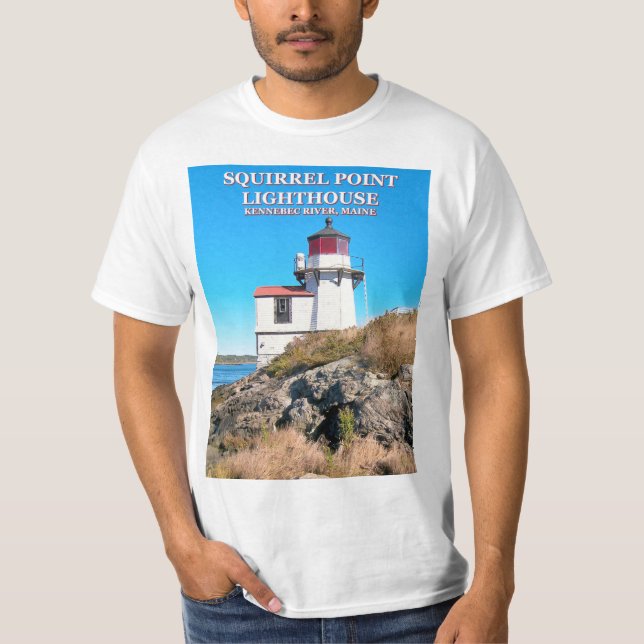 Phare de point d'écureuil, T-shirt du Maine (Devant)