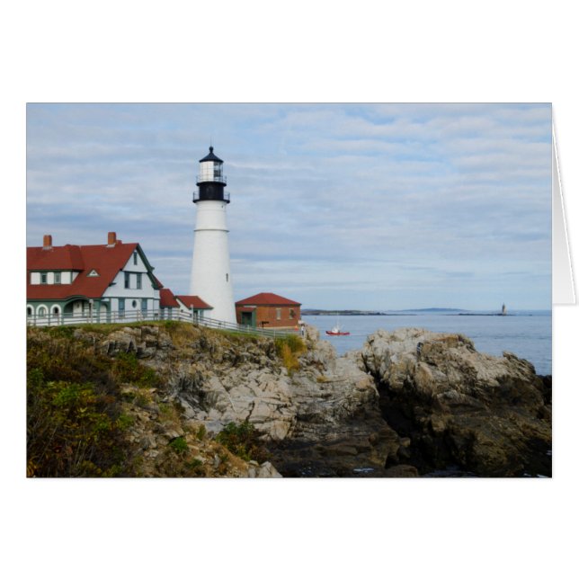Phare de Portland Headlight sur la côte rocheuse (Devant horizontal)