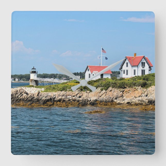 Phare de Ram Island, Maine Carré Horloge murale (Recto)