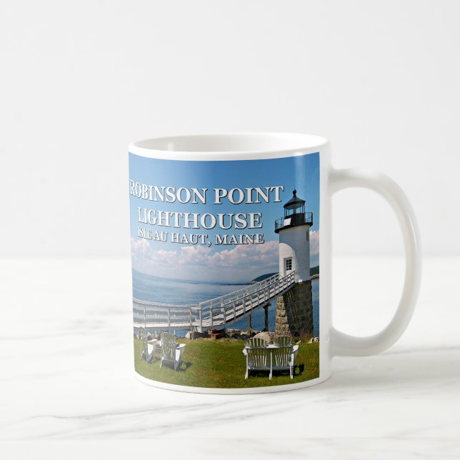 Phare de Robinson Point, Isle Au Haut, Maine Mug (Droite)