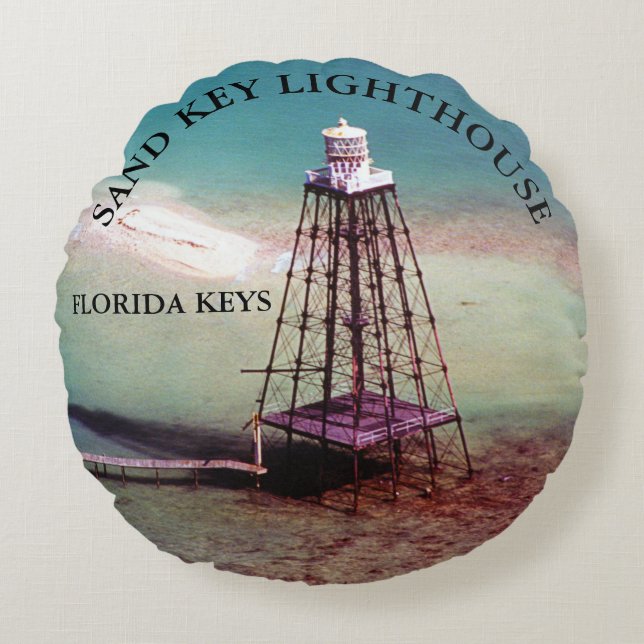 Phare de Sand Key, Florida Keys Coussin rond (Devant)