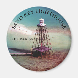 Phare de Sand Key Floride Magnet rond