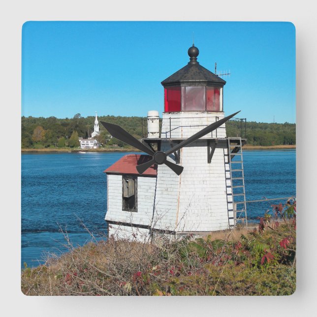 Phare de Squirrel Point, Maine Carré Horloge mural (Recto)
