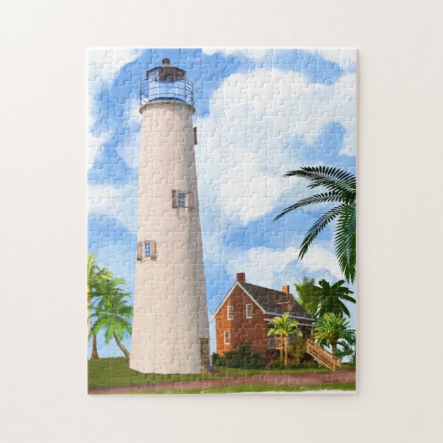 Phare de St George Island - Florida Art Puzzle (Vertical)