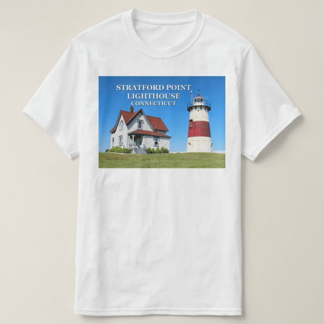 Phare de Stratford Point, Connecticut T-Shirt (Design devant)