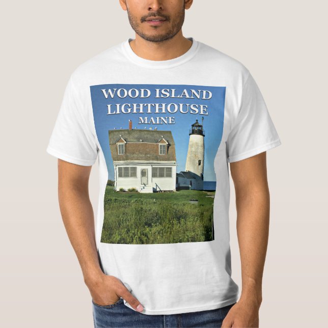 Phare de Wood Island, T-Shirt Maine (Devant)