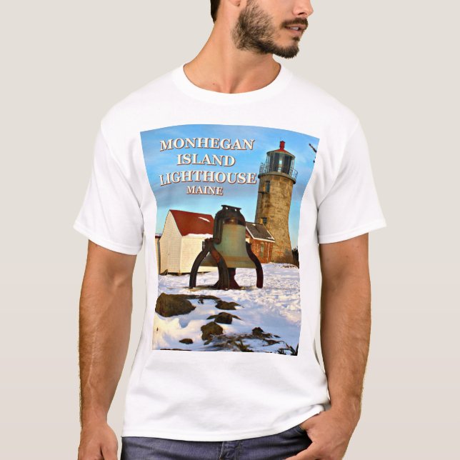 Phare d'île de Monhegan, T-shirt du Maine (Devant)