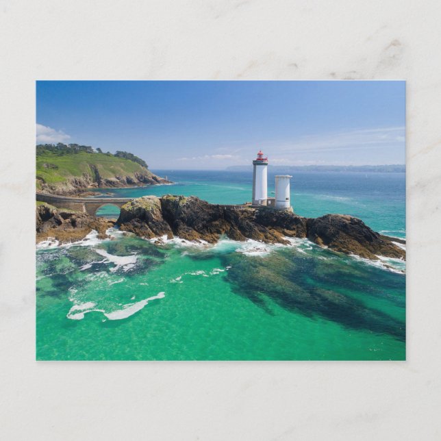 Phare du Petit Minou jour Finistère Frankreich Postkarte (Vorderseite)
