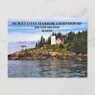 Phare du port du manteau brûlé, carte postale du M