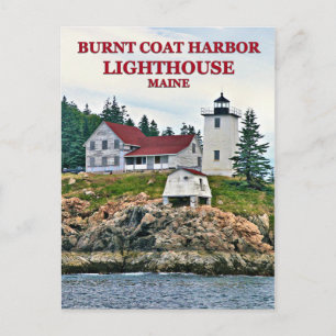 Phare du port du manteau brûlé, carte postale du M