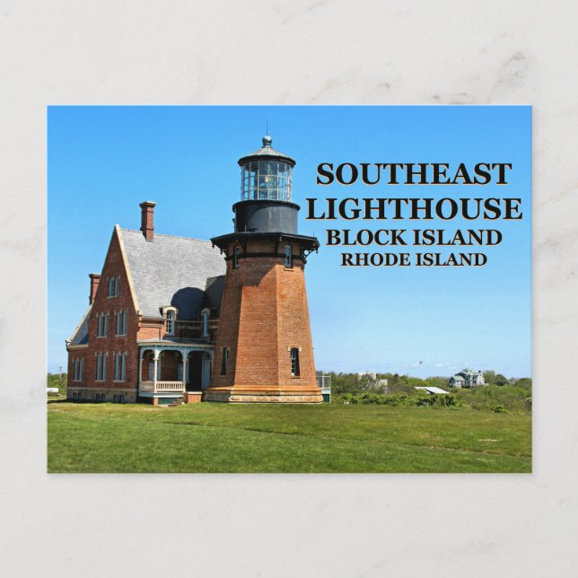 Phare du Sud-Est, Block Island, carte postale RI (Devant)