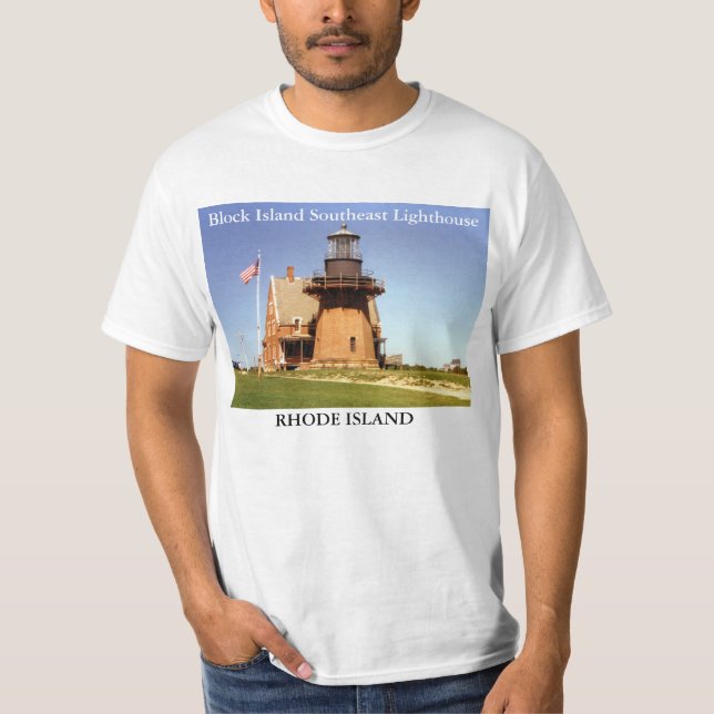 Phare du sud-est d'Île de Block, T-shirt de RI (Devant)