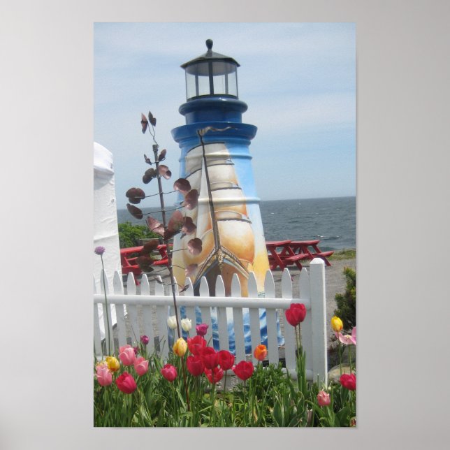 Phare, fleurs & impression océan (Devant)