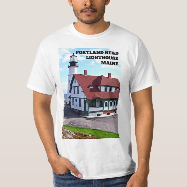 Phare principal de Portland, T-shirt du Maine (Devant)