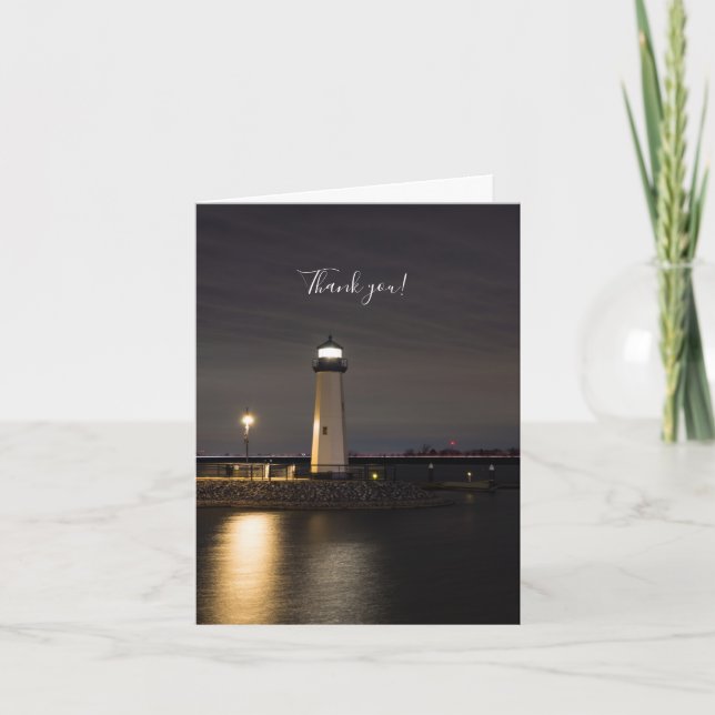 Phare Rockwall Harbour Carte de remerciements (Devant)