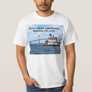 Phare rose d'île, T-shirt d'Île de Rhode