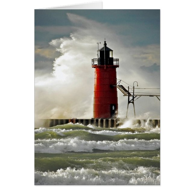 phare rouge en pleine tempête (Devant)
