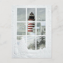 Phare sous la neige postkarte
