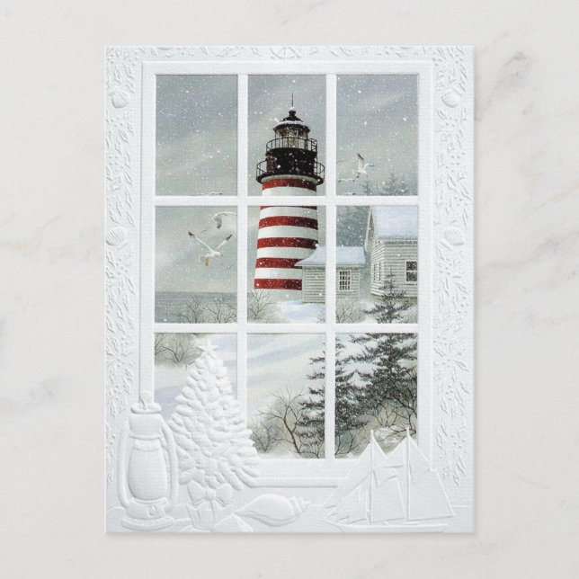 Phare sous la neige postkarte (Vorderseite)