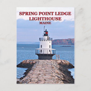 Phare Spring Point Ledge, carte postale Maine