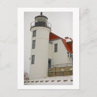 Phare sur la carte postale du lac Michigan