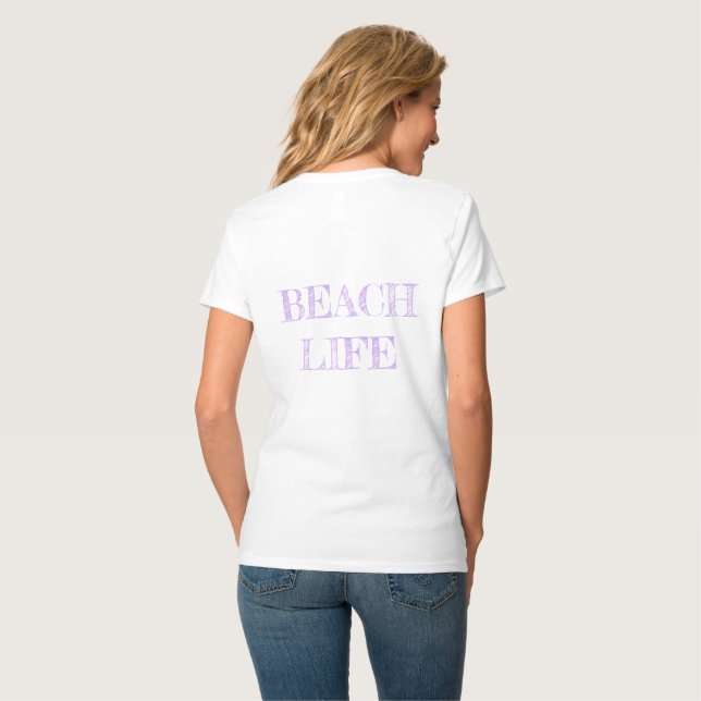 Phare Violet; Tshirt Vneck pour femmes (Dos entier)
