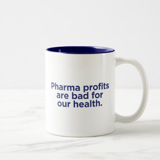 Pharma-Profite sind schlecht für unsere Gesundheit Zweifarbige Tasse (Rechts)