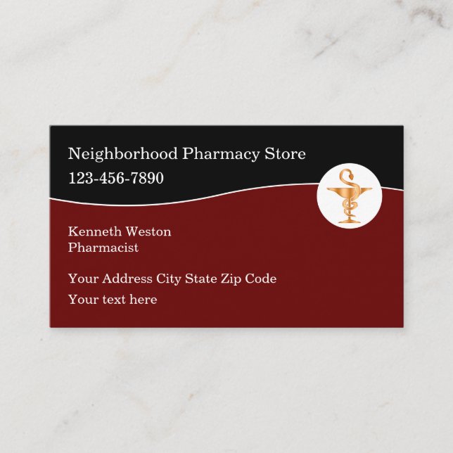 Pharmaciens Médicales Cartes de visite (Devant)