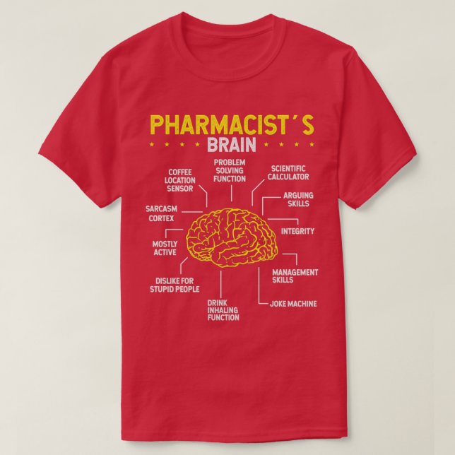 Pharmacist Brain Pharmacy School Graduation Party T-Shirt (Design vorne)