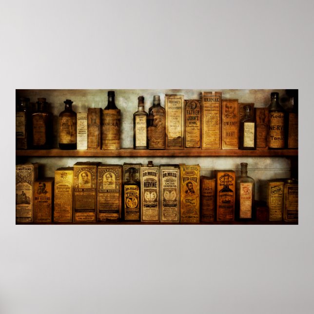 PHARMACIST-KABINET aus dem 19. Jahrhundert Poster (Vorne)