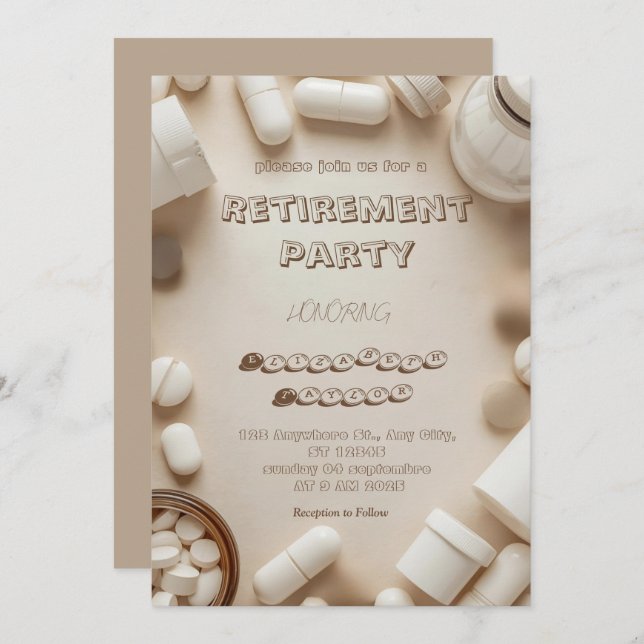  Pharmacist retirement party  invitation (Devant / Derrière)