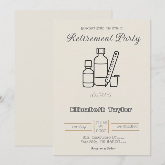 Pharmacist Retirement Party Invitation Einladung (Vorne/Hinten)