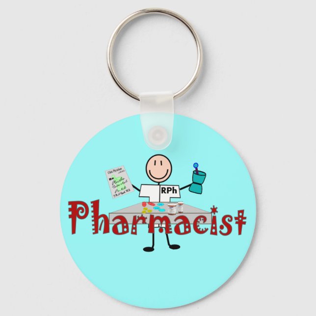 Pharmacist Stick Person--Gifts Schlüsselanhänger (Vorderseite)
