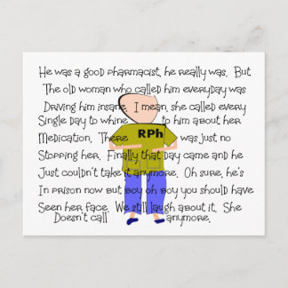 PHARMACIST Story ARt "Er hat es verloren!" Postkarte