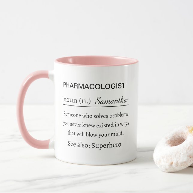 Pharmacologist Definition Mug Science Career Gift Tasse (Mit Donut)