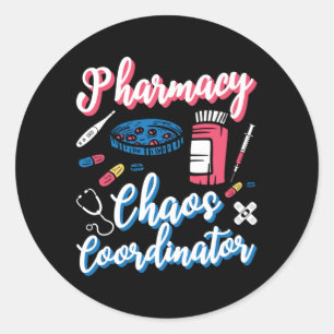 Pharmacy Chaos Koordinator Apotheker Techniker Runder Aufkleber