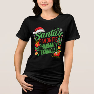 Pharmacy Christmas Santa Favorite Pharmacy Tech Tri-Blend Shirt